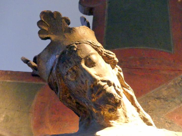 Kruzifixus aus der Kölner Stiftskirche St. Maria im Kapitol, Köln, Kirche St. Maria im Kapitol, jetzt Nürnberg, Germanisches Nationalmuseum, Saal 14, um 1160, Bild 3/4