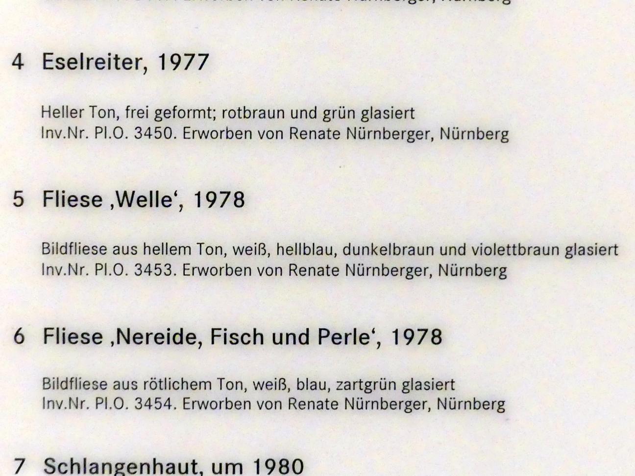 Toni Heinrich (1970–1980), Fliese "Welle", Nürnberg, Germanisches Nationalmuseum, Saal 227, 1978, Bild 2/2