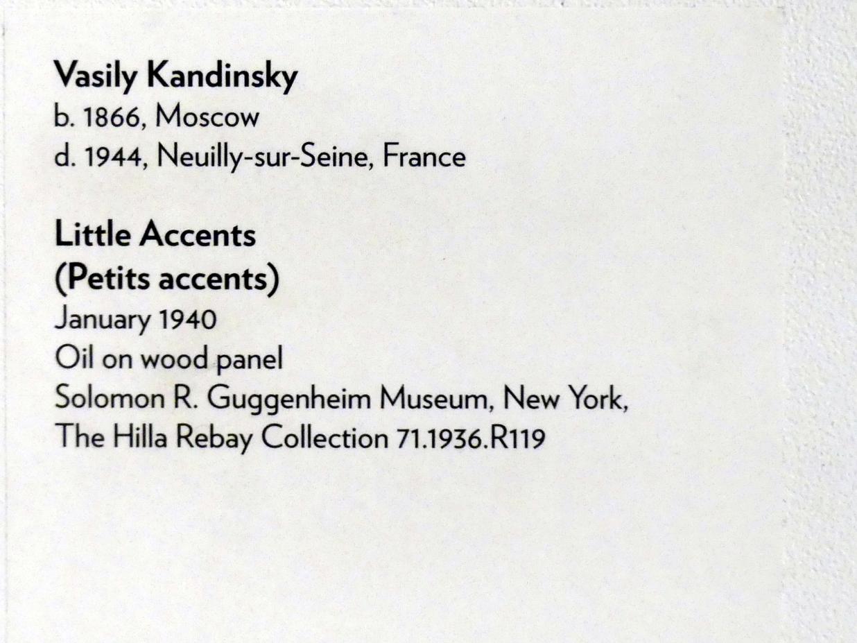 Wassily Kandinsky (1900–1943), Kleine Akzente, New York, Solomon R. Guggenheim Museum, Thannhauser Collection, 1940, Bild 3/3