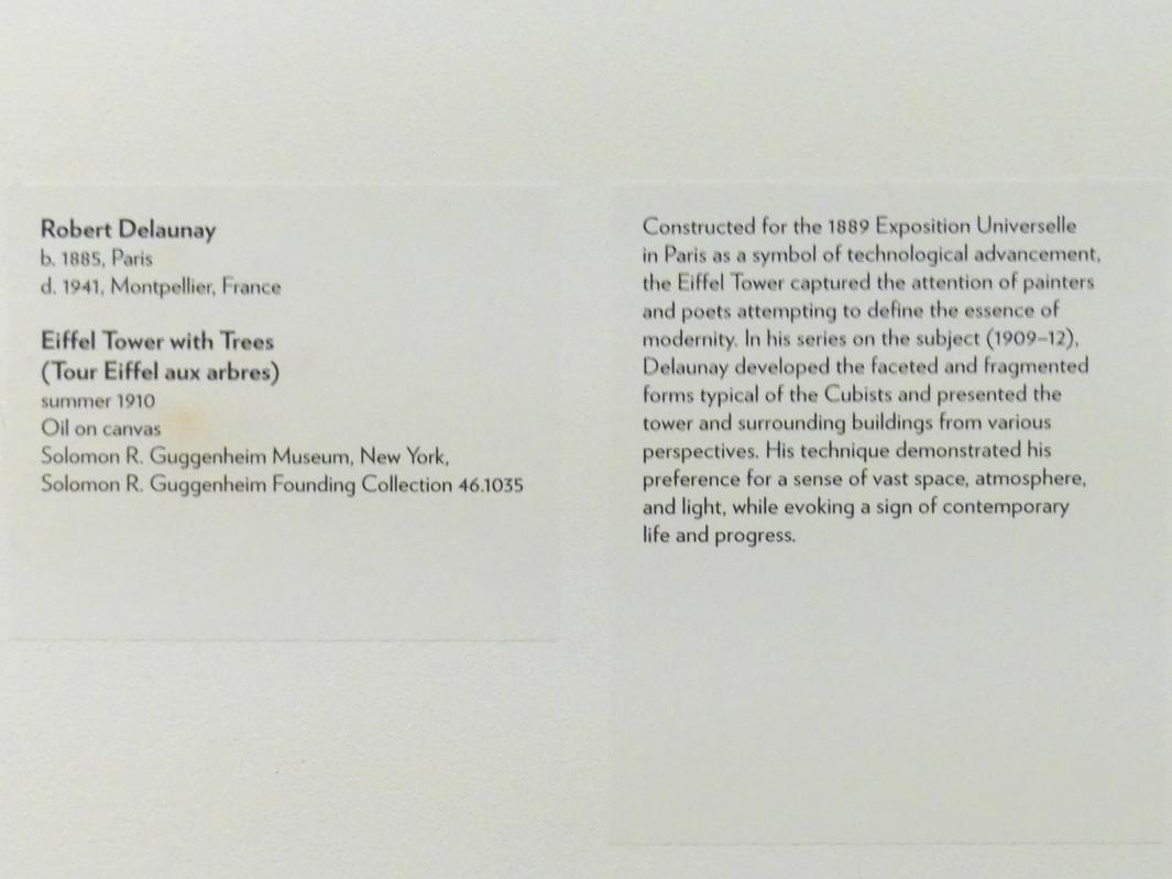 Robert Delaunay (1906–1938), Der Eiffelturm mit Bäumen, New York, Solomon R. Guggenheim Museum, Thannhauser Collection, 1910, Bild 2/2