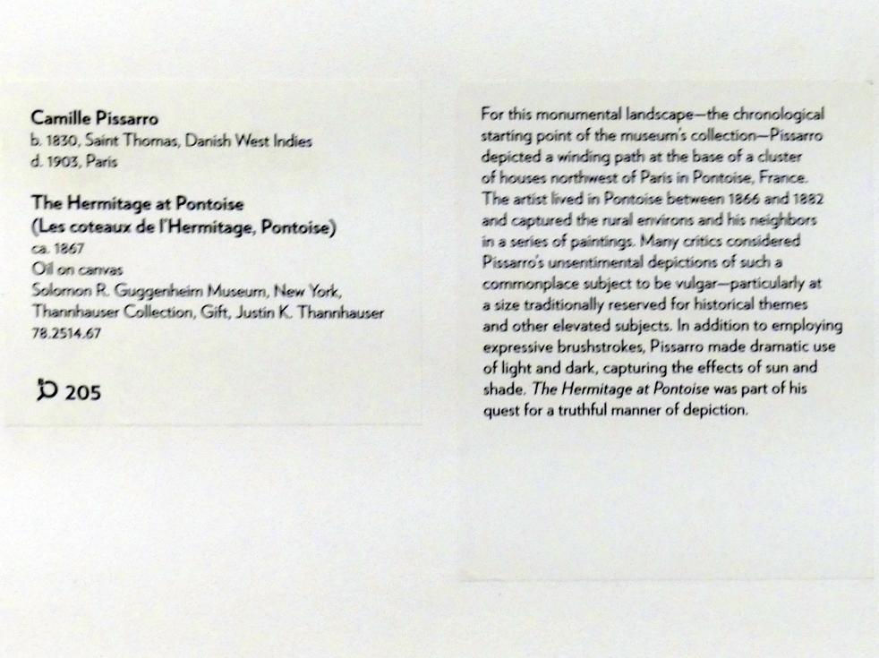 Camille Pissarro (1863–1903), Coteaux de l'Hermitage bei Pontoise, New York, Solomon R. Guggenheim Museum, Thannhauser Collection, um 1867, Bild 2/2