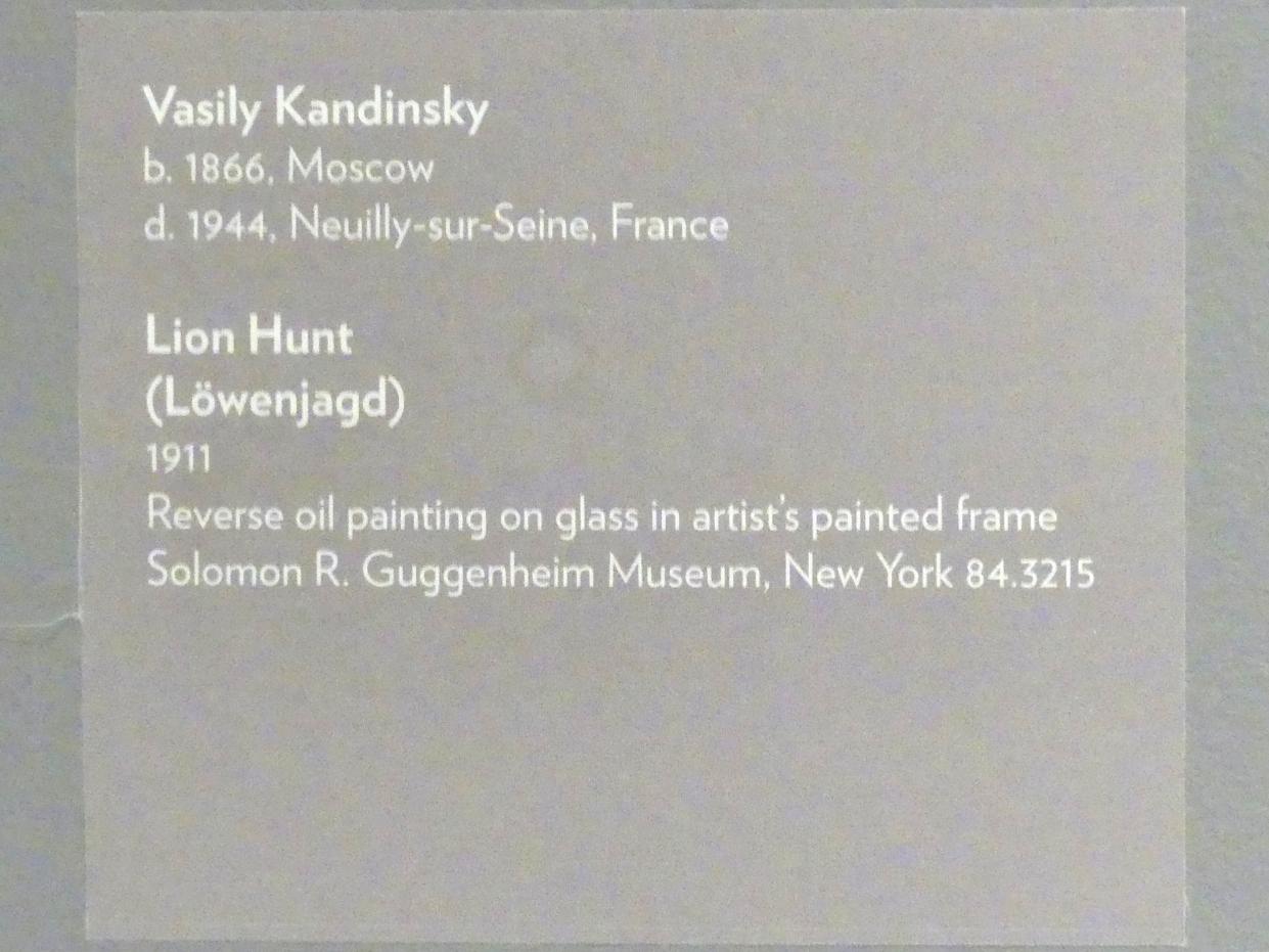 Wassily Kandinsky (1900–1943), Löwenjagd, New York, Solomon R. Guggenheim Museum, Thannhauser Collection, 1911, Bild 3/3