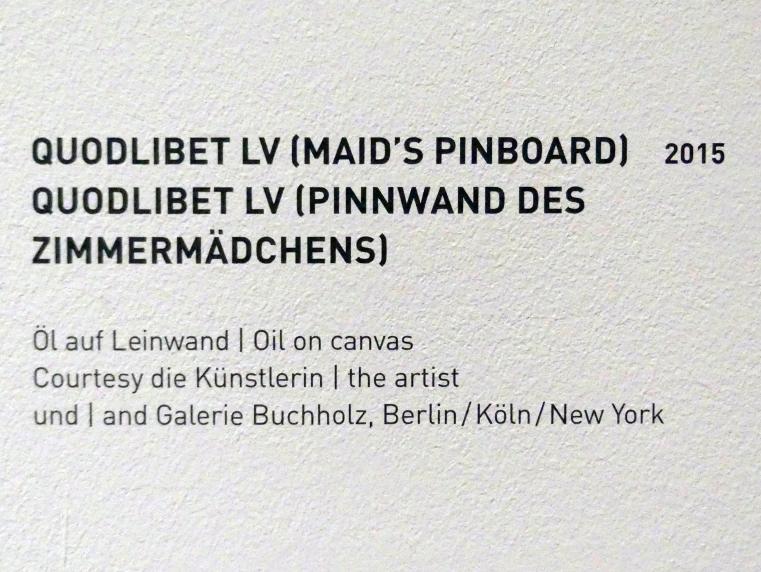 Lucy McKenzie (1997–2019), Quodlibet LV (Pinnwand des Zimmermädchens), München, Museum Brandhorst, Ausstellung "Lucy McKenzie - Prime Suspect" vom 10.09.2020 - 21.02.2021, Saal -1.7, 2015, Bild 2/2