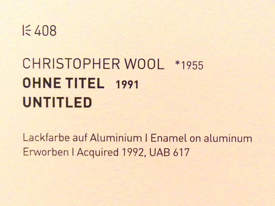 Christopher Wool (1990–1994), Ohne Titel, München, Museum Brandhorst, Saal 0.5, 1991, Bild 2/3