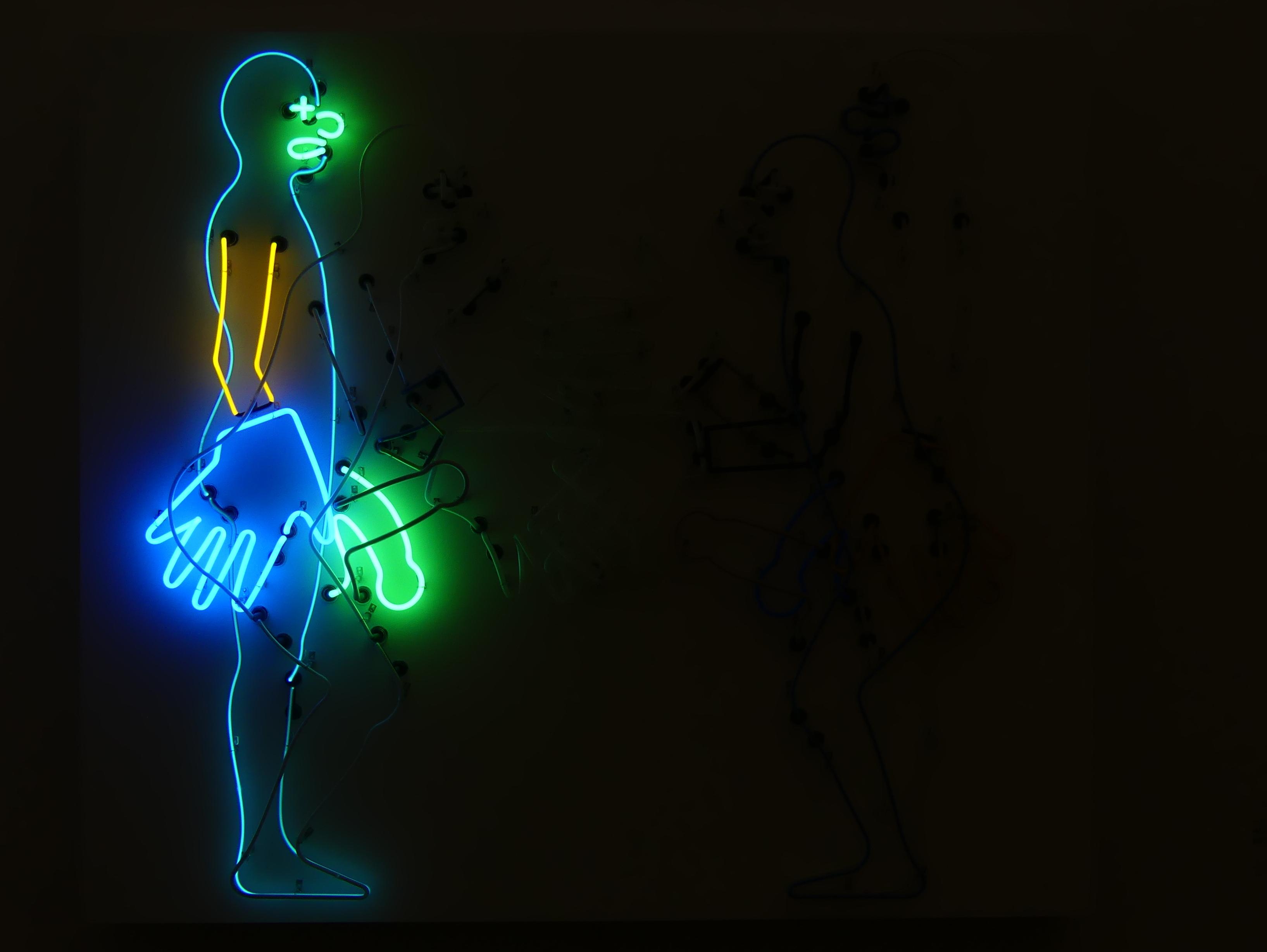 Bruce Nauman (1966–1986), Böser Clown willkommen, München, Museum Brandhorst, Saal 0.5, 1985, Bild 3/12