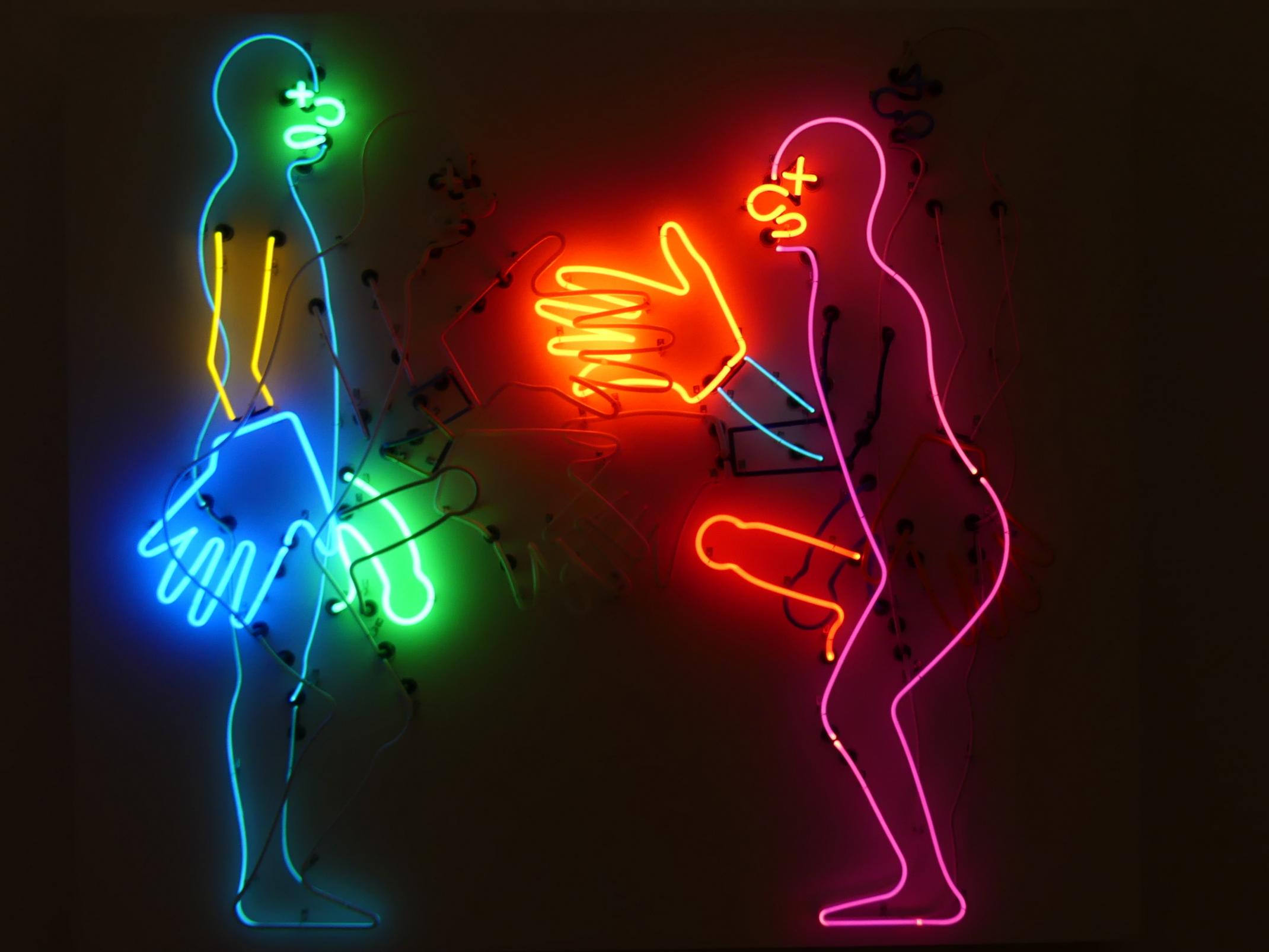 Bruce Nauman (1966–1986), Böser Clown willkommen, München, Museum Brandhorst, Saal 0.5, 1985, Bild 6/12