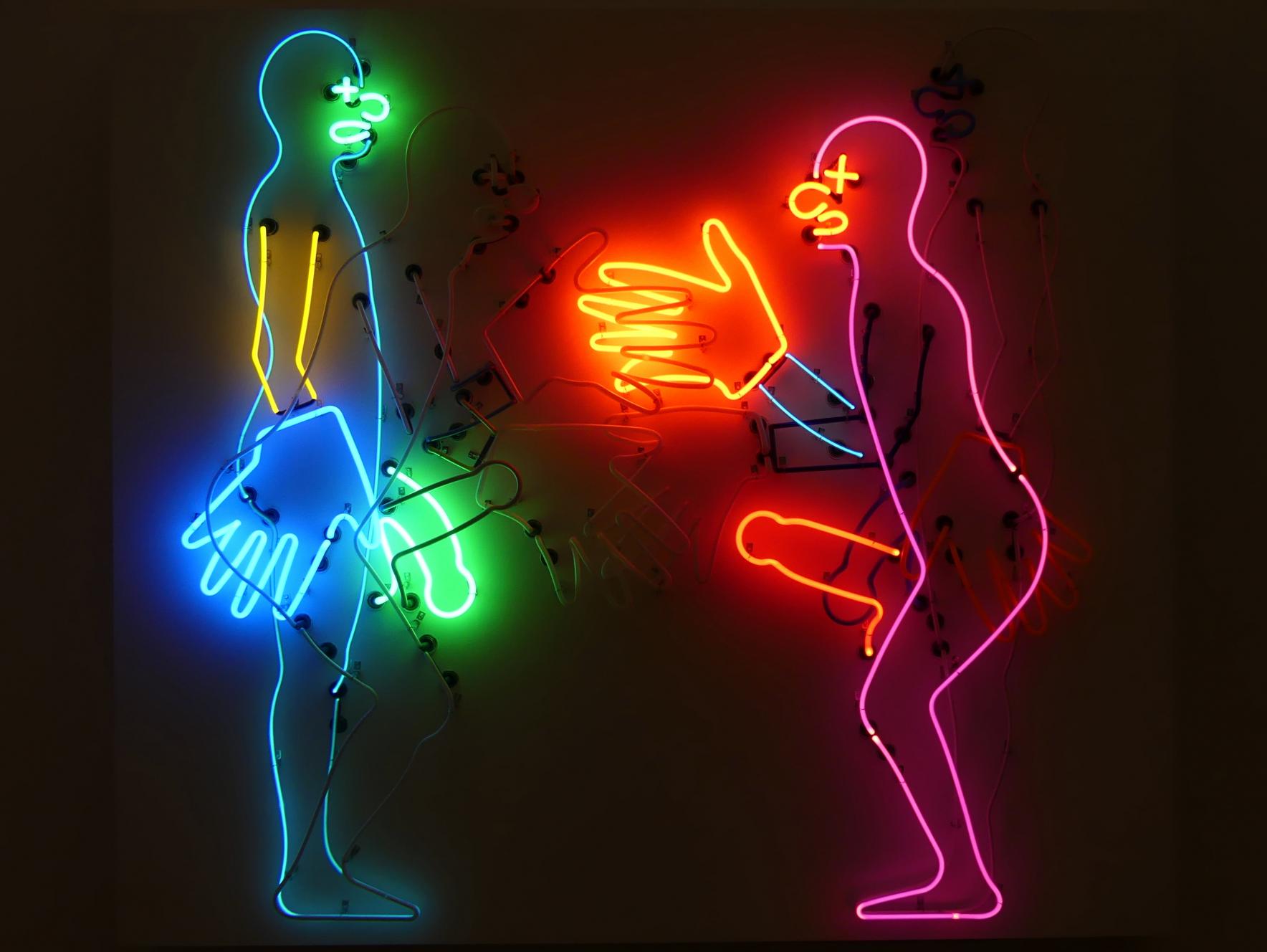 Bruce Nauman (1966–1986), Böser Clown willkommen, München, Museum Brandhorst, Saal 0.5, 1985, Bild 8/12