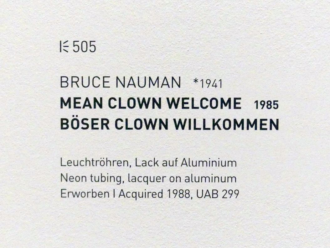 Bruce Nauman (1966–1986), Böser Clown willkommen, München, Museum Brandhorst, Saal 0.5, 1985, Bild 12/12