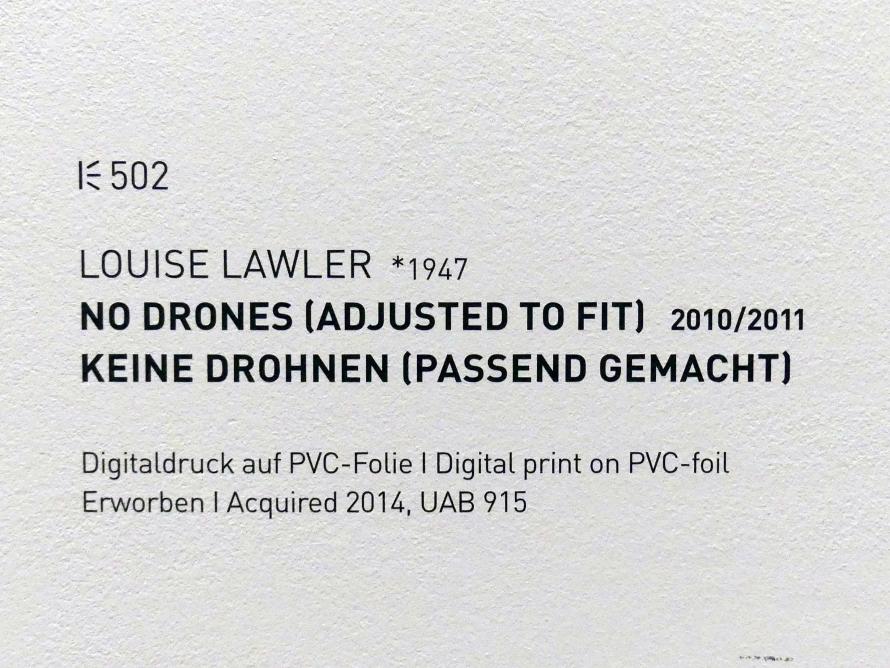 Louise Lawler (1990–2011), Keine Drohnen (passend gemacht), München, Museum Brandhorst, Saal 0.6, 2010–2011, Bild 2/2