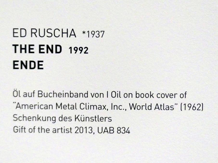 Edward Ruscha (1962–2013), Ende, München, Museum Brandhorst, Saal 0.7, 1992, Bild 2/2