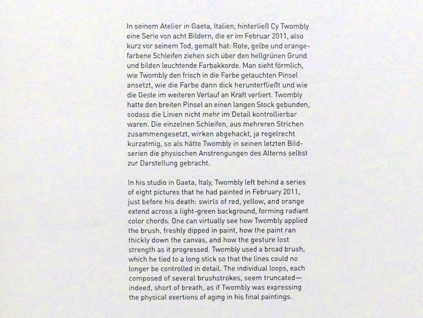Cy Twombly (1953–2011), Ohne Titel (Camino Real), München, Museum Brandhorst, Saal 1.1, 2011, Bild 3/3
