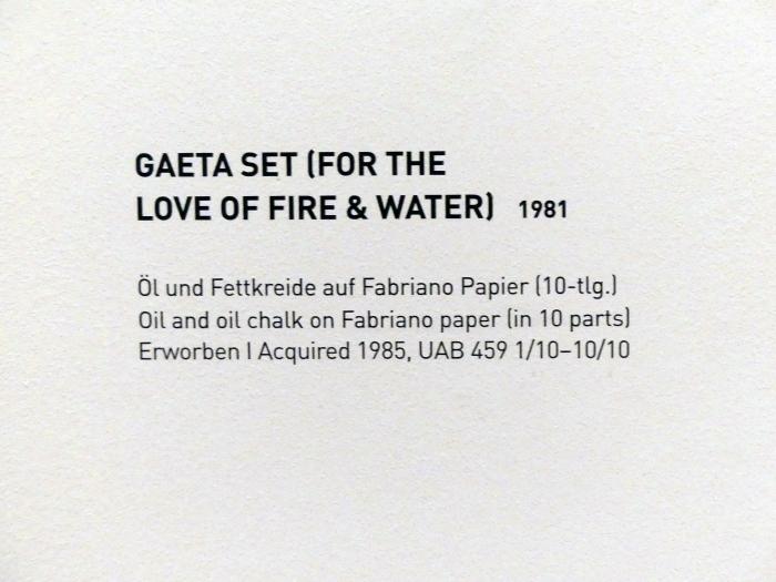 Cy Twombly (1953–2011), Gaeta Set (For the love of fire & water), München, Museum Brandhorst, Saal 1.1, 1981, Bild 12/12