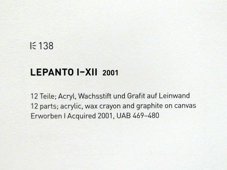 Cy Twombly (1953–2011), Lepanto I-XII, München, Museum Brandhorst, Saal 1.2, 2001, Bild 15/15
