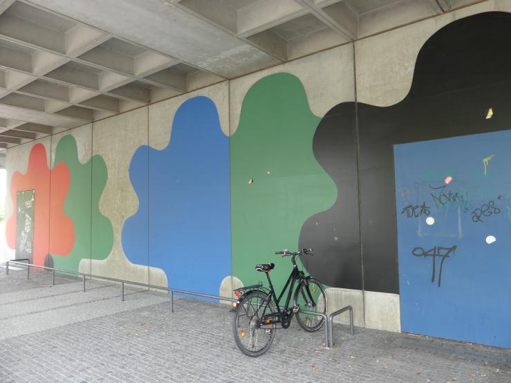 Hans Dumler (1974), Malerei auf Beton, Regensburg, Universität, 1974, Bild 5/6