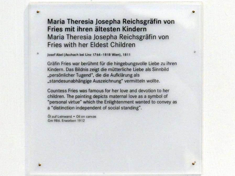 Josef Abel (1798–1811), Maria Theresia Josepha Reichsgräfin von Fries mit ihren ältesten Kindern, Nürnberg, Germanisches Nationalmuseum, 19. Jahrhundert - 1, 1811, Bild 2/2