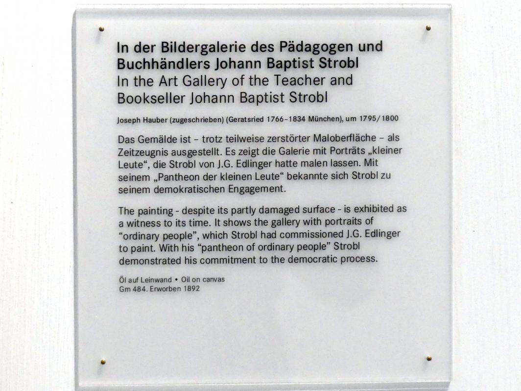 Joseph Hauber (1797), In der Bildergalerie des Pädagogen und Buchhändlers Johann Baptist Strobl, Nürnberg, Germanisches Nationalmuseum, 19. Jahrhundert - 1, um 1795–1800, Bild 2/2