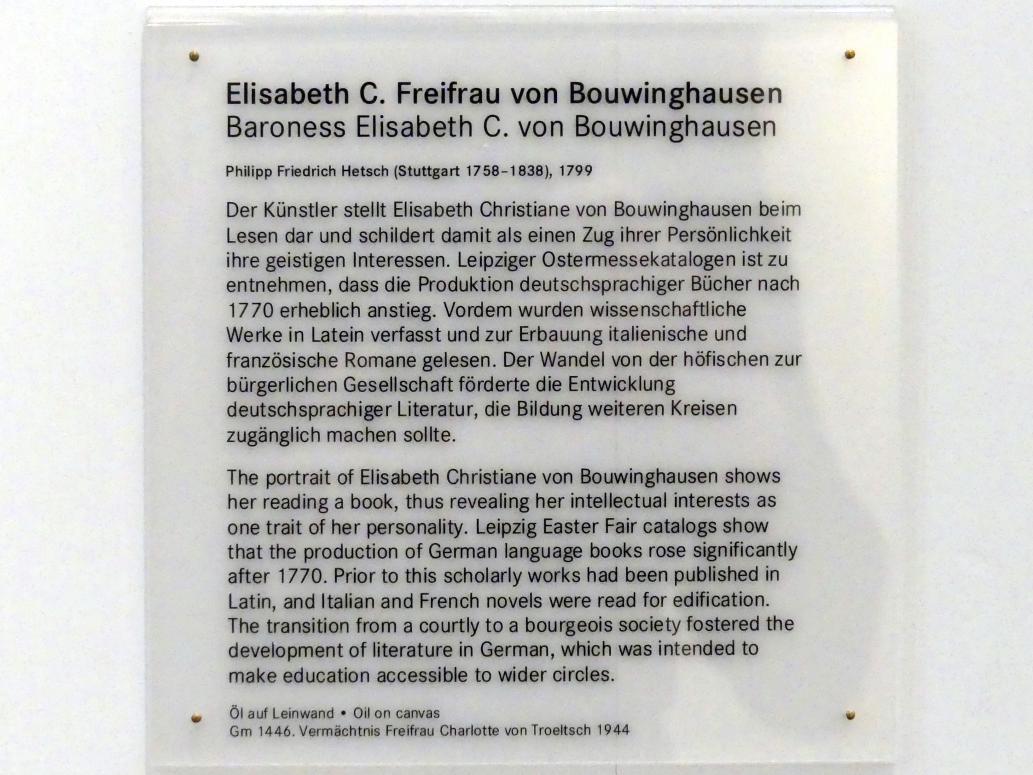 Philipp Friedrich Hetsch (1777–1808), Elisabeth C. Freifrau von Bouwinghausen, Nürnberg, Germanisches Nationalmuseum, 19. Jahrhundert - 1, 1799, Bild 2/2