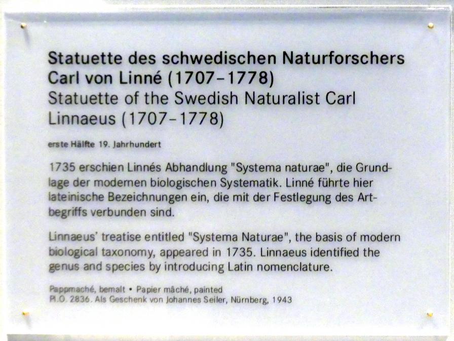 Statuette des schwedischen Naturforschers CaRL von Linné (1707-17789, Nürnberg, Germanisches Nationalmuseum, 19. Jahrhundert - 2, 1. Hälfte 19. Jhd., Bild 4/4