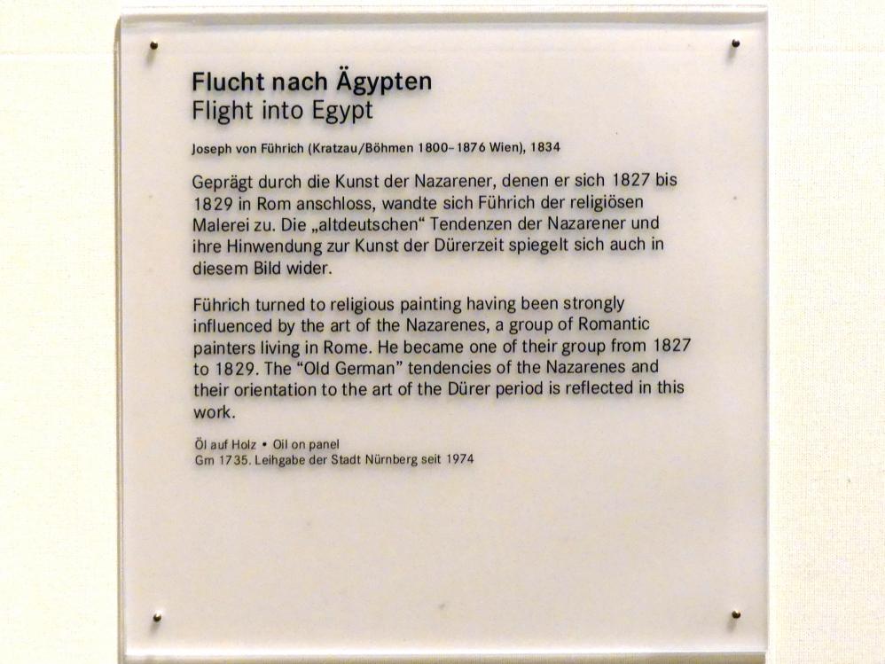 Joseph von Führich (1834–1865), Flucht nach Ägypten, Nürnberg, Germanisches Nationalmuseum, 19. Jahrhundert - 3, 1834, Bild 2/2