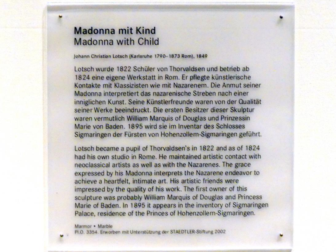 Johann Christian Lotsch (1849), Madonna mit Kind, Nürnberg, Germanisches Nationalmuseum, 19. Jahrhundert - 3, 1849, Bild 4/4