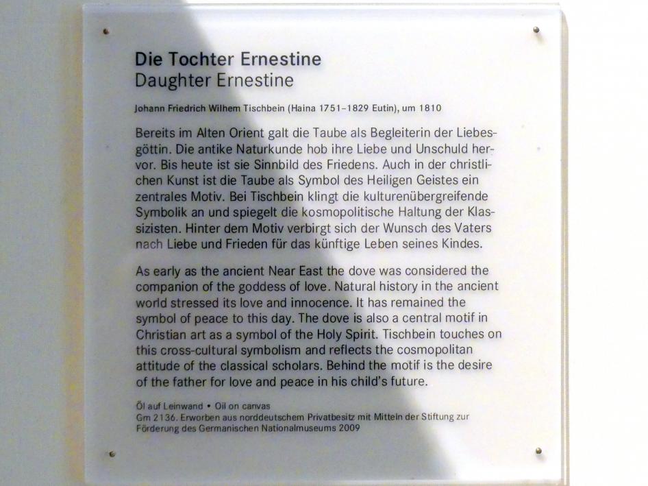 Johann Friedrich August Tischbein (1787–1810), Die Tochter Ernstine, Nürnberg, Germanisches Nationalmuseum, 19. Jahrhundert - 4, um 1810, Bild 2/2