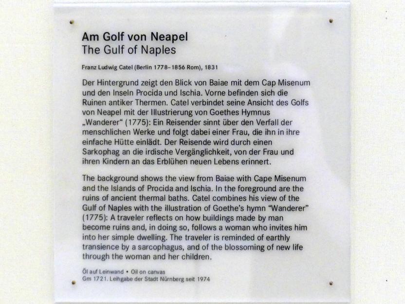Franz Ludwig Catel (1818–1852), Am Golf von Neapel, Nürnberg, Germanisches Nationalmuseum, 19. Jahrhundert - 5, 1831, Bild 2/2