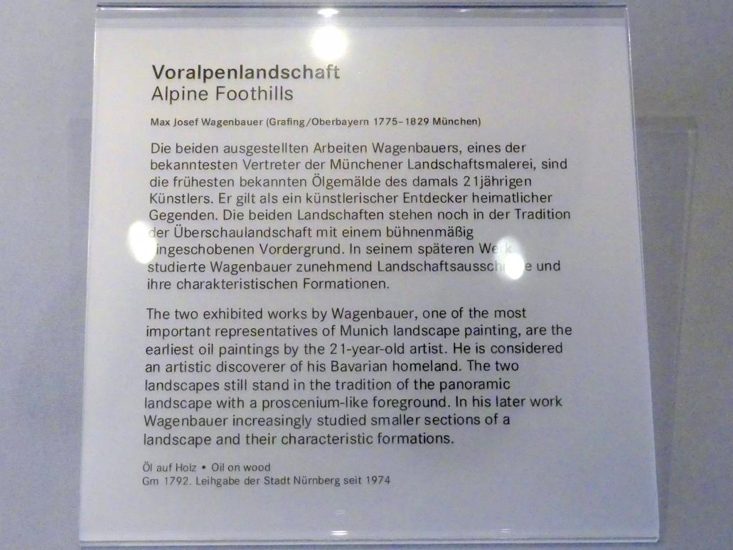 Max Josef Wagenbauer (1795), Voralpenlandschaft, Nürnberg, Germanisches Nationalmuseum, 19. Jahrhundert - 6, 1795, Bild 2/2