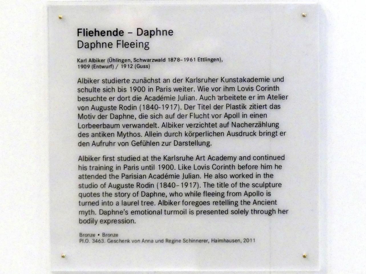Karl Albiker (1909–1922), Fliehende - Daphne, Nürnberg, Germanisches Nationalmuseum, 19. Jahrhundert - 10, 1909, Bild 9/9