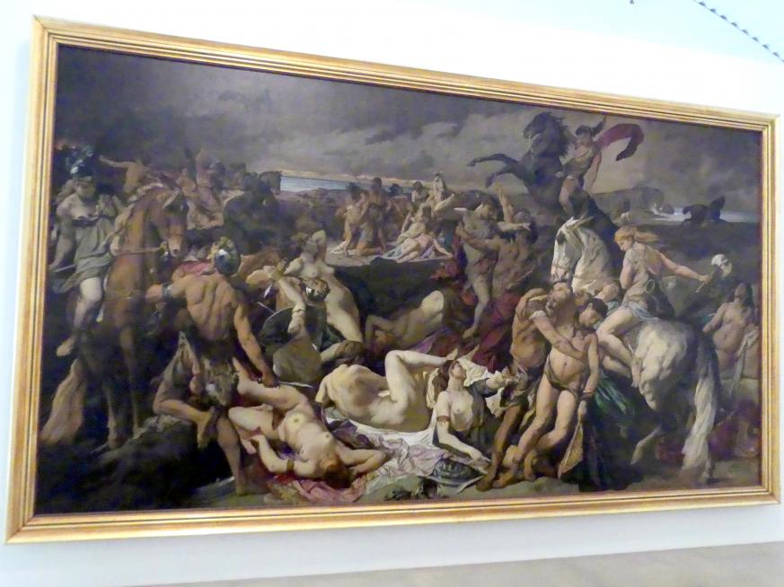 Anselm Feuerbach (1846–1878), Die Amazonenschlacht, zweite Fassung, Nürnberg, Germanisches Nationalmuseum, 19. Jahrhundert - 11, 1870–1873, Bild 2/2