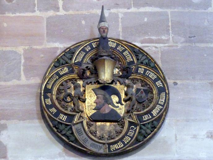 Totenschild Martin Hayd (gest. 1463), Nürnberg, ehem. Benediktinerkloster, jetzt Nürnberg, Germanisches Nationalmuseum, Saal 32, um 1463, Bild 1/2