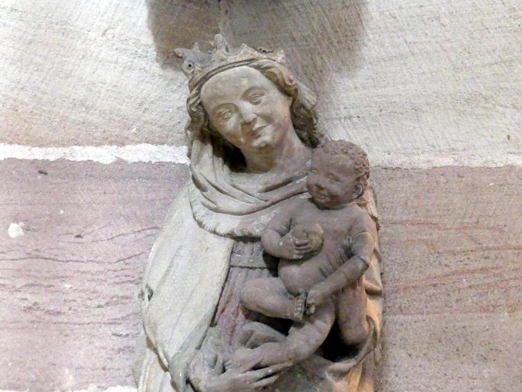 Muttergottes, Freiburg, Haus Merianstr. 7-9, jetzt Nürnberg, Germanisches Nationalmuseum, Saal 32, um 1460, Bild 2/3