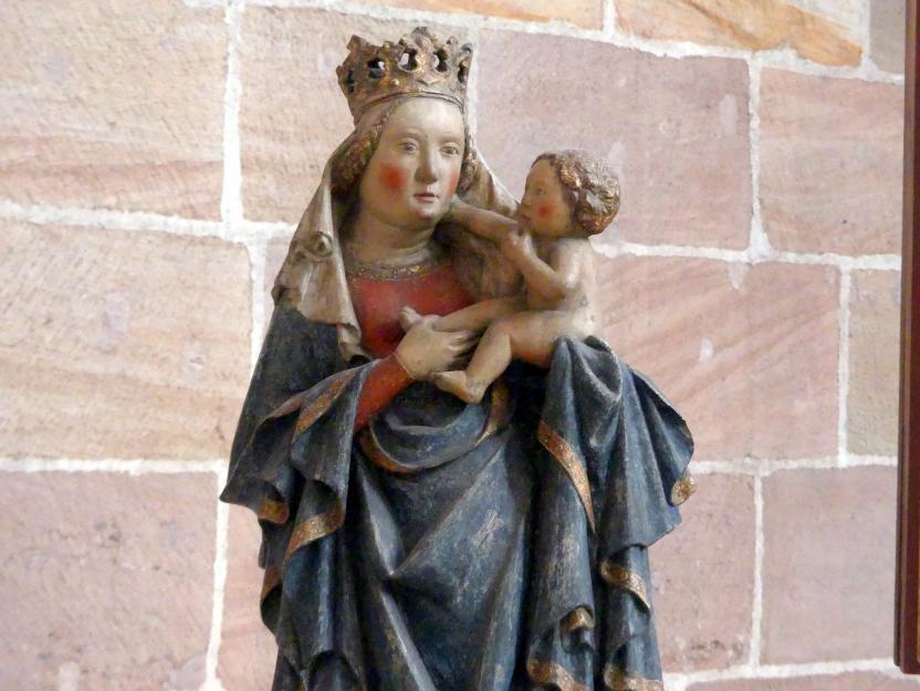 Muttergottes, Nürnberg, Haus Weintraubengasse 2, jetzt Nürnberg, Germanisches Nationalmuseum, Saal 32, um 1430–1440, Bild 2/4