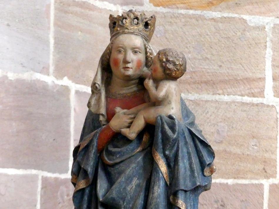 Muttergottes, Nürnberg, Haus Weintraubengasse 2, jetzt Nürnberg, Germanisches Nationalmuseum, Saal 32, um 1430–1440, Bild 3/4