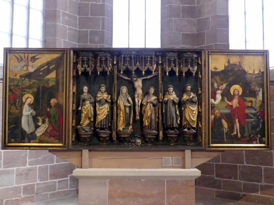 Hochaltarretabel der Nürnberger St. Katharinenkirche (Mittelschrein), Nürnberg, ehem. Dominikanerinnenkloster St. Katharina, jetzt Nürnberg, Germanisches Nationalmuseum, Saal 32, vor 1468, Bild 2/3