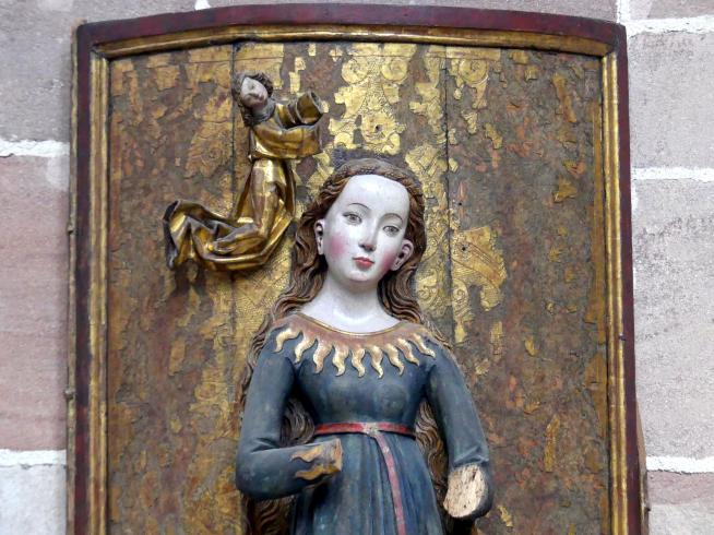 Maria im Ährenkleid, Nürnberg, Stadtpfarrkirche Zu Unserer lieben Frau (Frauenkirche), jetzt Nürnberg, Germanisches Nationalmuseum, Saal 32, 1495–1496, Bild 2/3