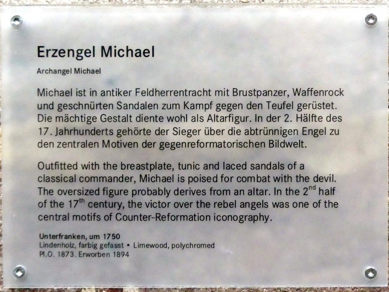 Erzengel Michael, Nürnberg, Germanisches Nationalmuseum, Saal 32, um 1750, Bild 5/5