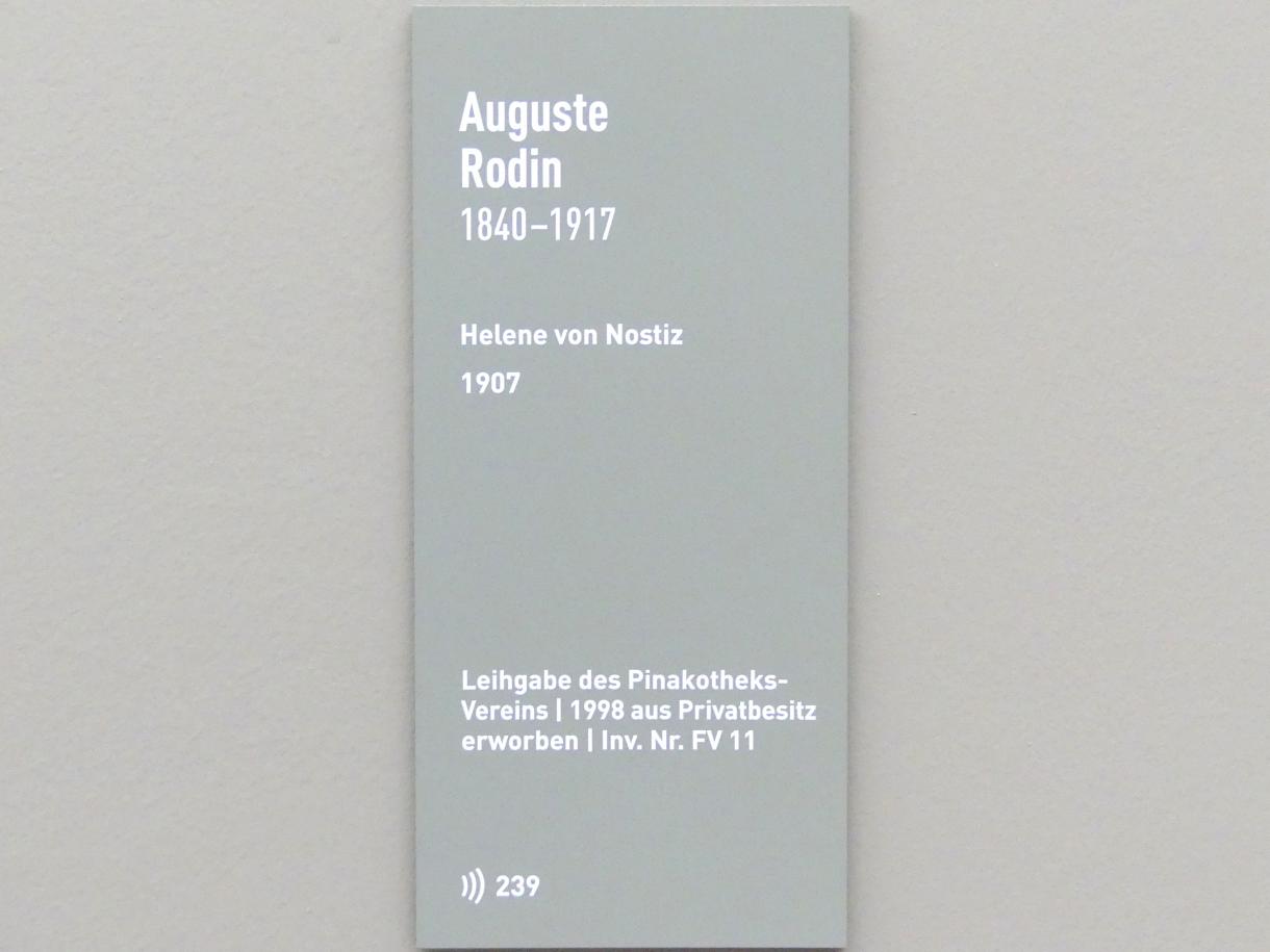 Auguste Rodin (1863–1917), Helene von Nostiz, München, Neue Pinakothek in der Alten Pinakothek, Saal III, 1907, Bild 4/4