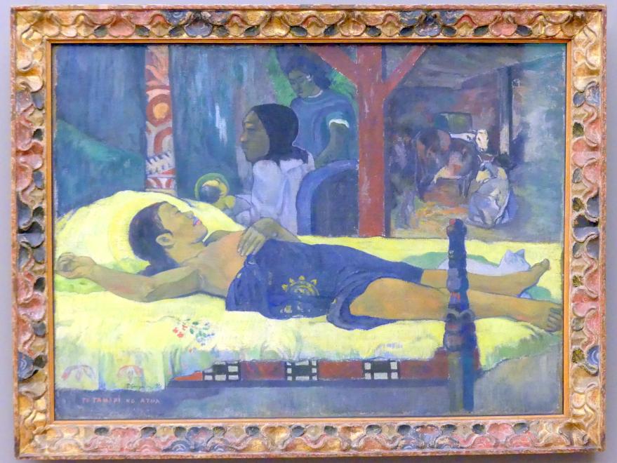 Paul Gauguin (1875–1902), Die Geburt (Te tamari no atua), München, Neue Pinakothek in der Alten Pinakothek, Saal III, 1896, Bild 1/2