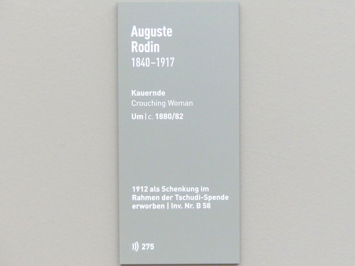 Auguste Rodin (1863–1917), Kauernde, München, Neue Pinakothek in der Alten Pinakothek, Saal III, um 1880–1882, Bild 5/5