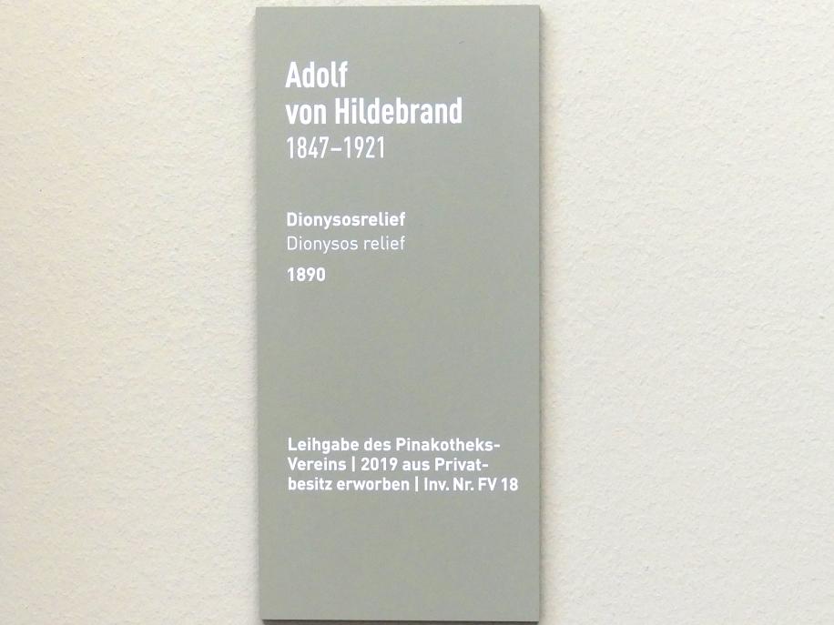 Adolf von Hildebrand (1871–1916), Dionysosrelief, München, Neue Pinakothek in der Alten Pinakothek, Kabinett 3, 1890, Bild 2/2