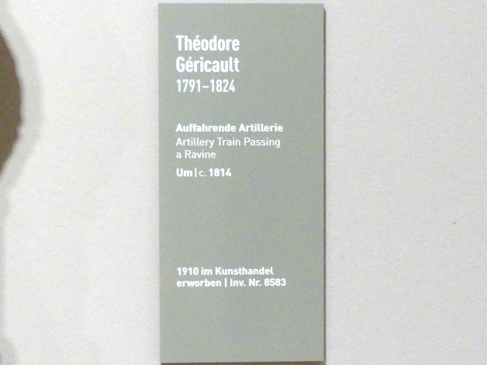 Théodore Géricault (1811–1822), Auffahrende Artillerie, München, Neue Pinakothek in der Alten Pinakothek, Saal IIc, um 1814, Bild 2/2