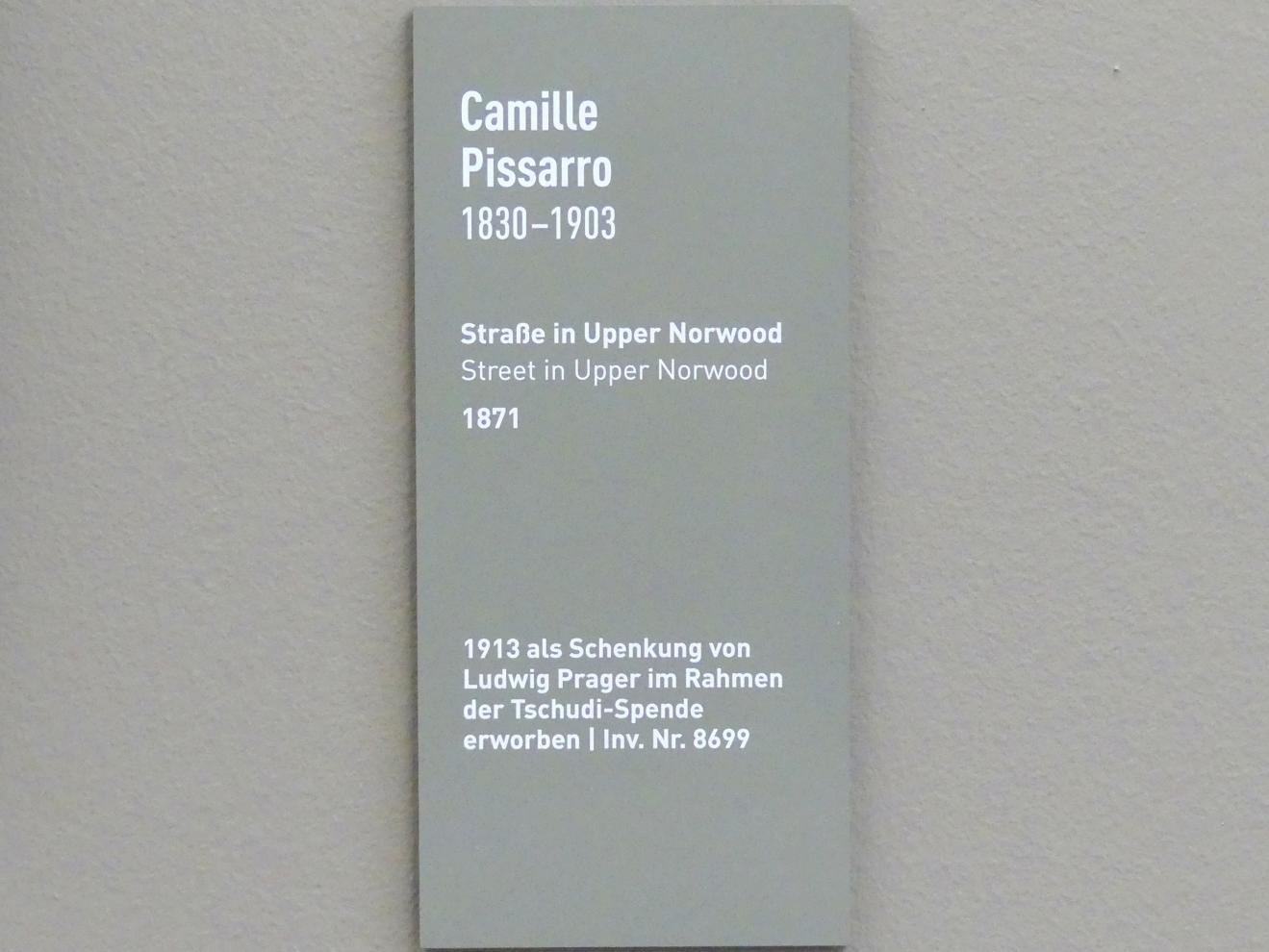 Camille Pissarro (1863–1903), Straße in Upper Norwood, München, Neue Pinakothek in der Alten Pinakothek, Saal II, 1871, Bild 2/2