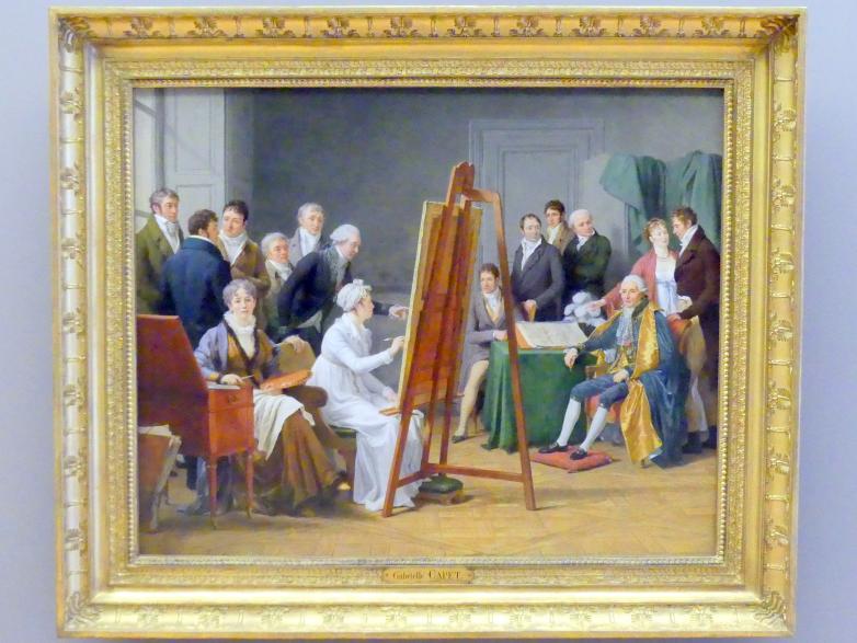 Marie-Gabrielle Capet (1808), Atelierszene (Adélaïde Labille-Guiard porträtiert Joseph-Marie Vien), München, Neue Pinakothek in der Alten Pinakothek, Saal IIa, 1808, Bild 1/2