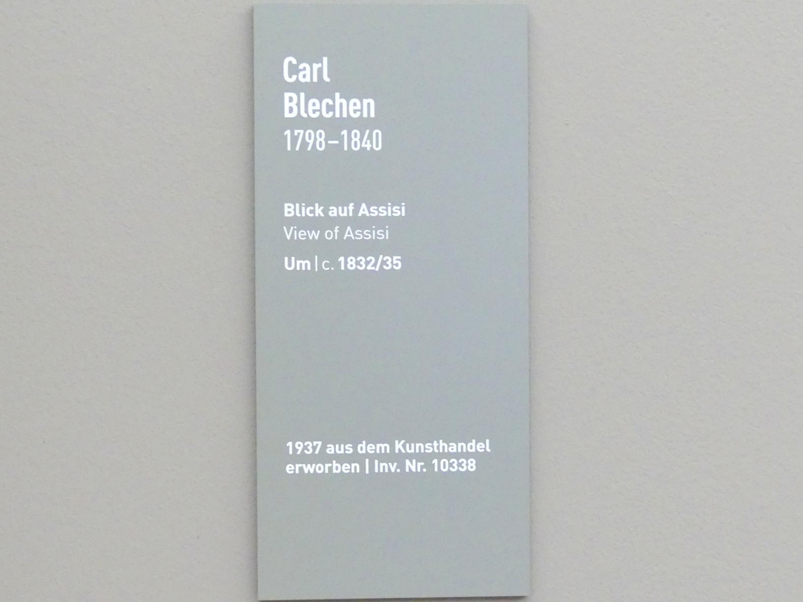 Carl Blechen (1822–1837), Blick auf Assisi, München, Neue Pinakothek in der Alten Pinakothek, Saal I, um 1832–1835, Bild 2/2
