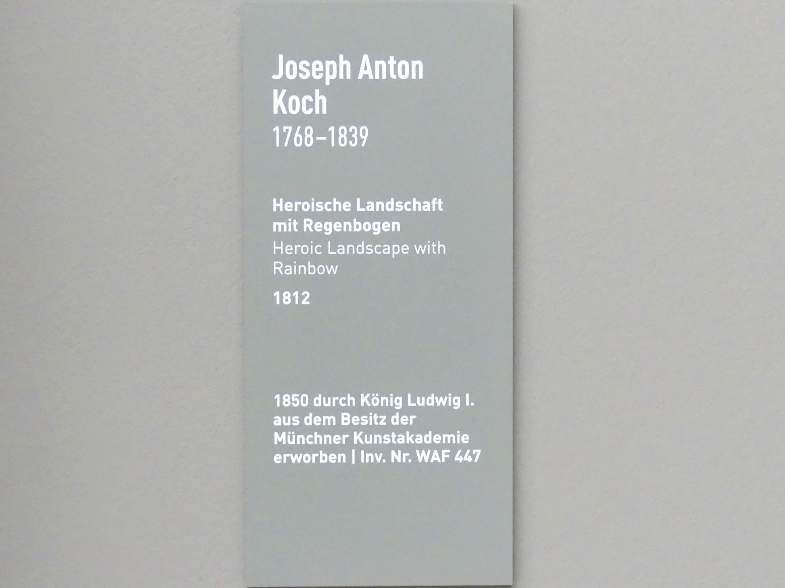 Joseph Anton Koch (1796–1835), Heroische Landschaft mit Regenbogen, München, Neue Pinakothek in der Alten Pinakothek, Saal I, 1812, Bild 2/2
