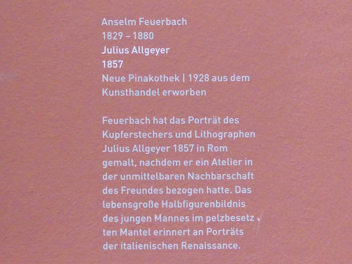 Anselm Feuerbach (1846–1878), Julius Allgeyer, München, Neue Pinakothek in der Sammlung Schack, Saal 15, 1857, Bild 2/2