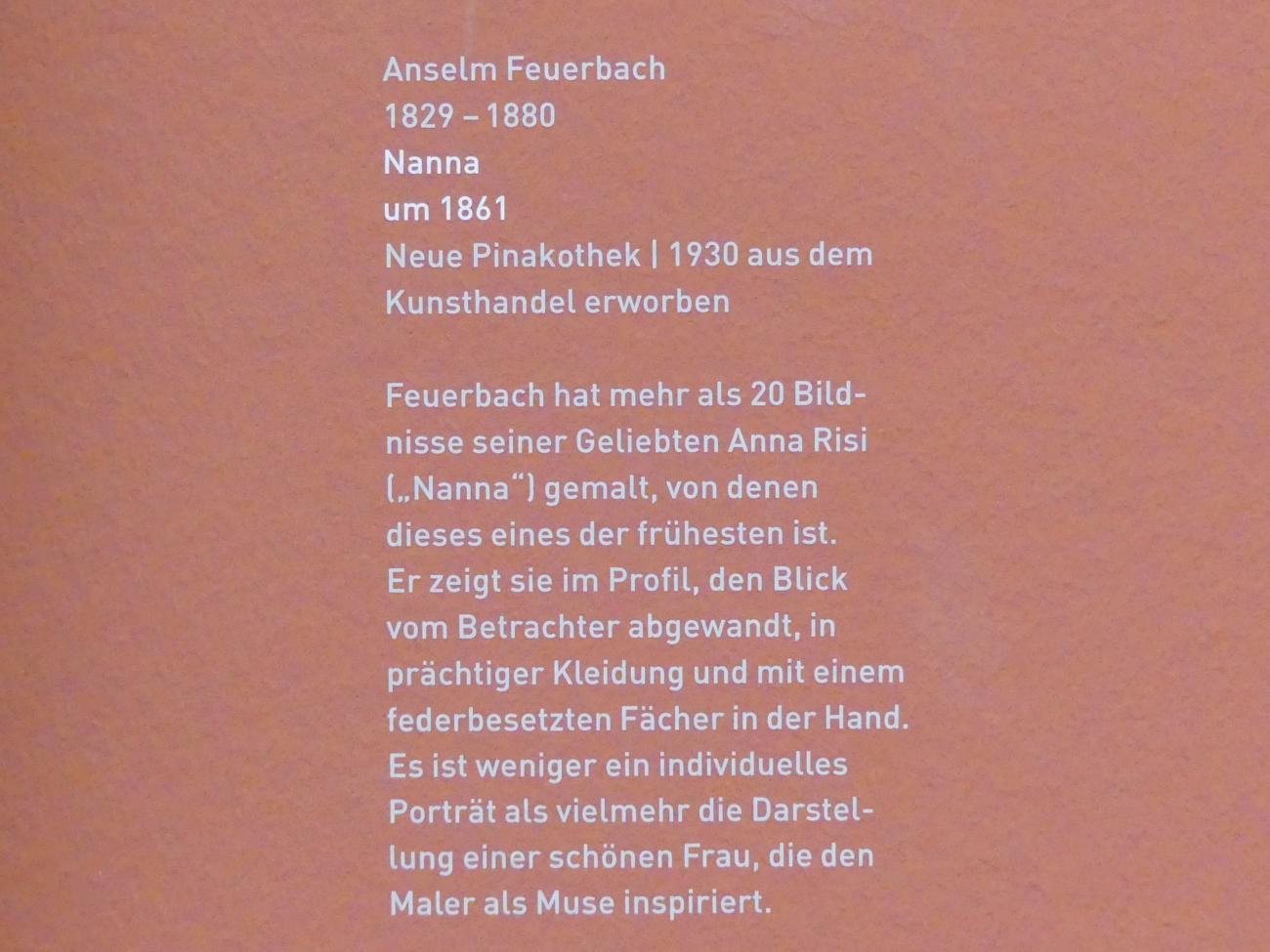 Anselm Feuerbach (1846–1878), Nanna, München, Neue Pinakothek in der Sammlung Schack, Saal 15, um 1861, Bild 2/2