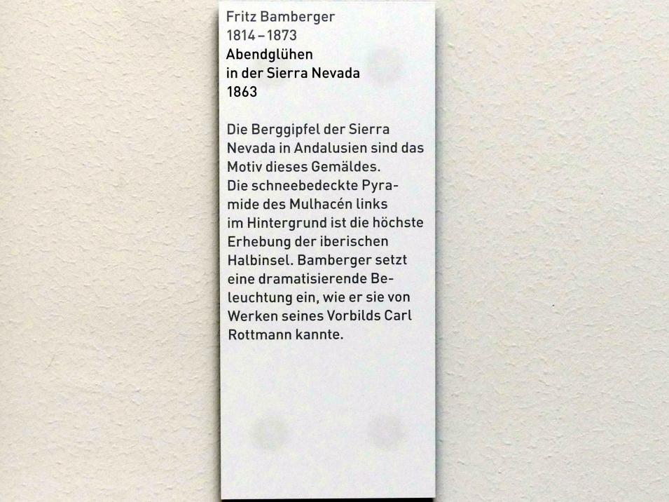 Fritz Bamberger (1862–1868), Abendglühen in der Sierra Nevada, München, Neue Pinakothek in der Sammlung Schack, Saal 18, 1863, Bild 2/2