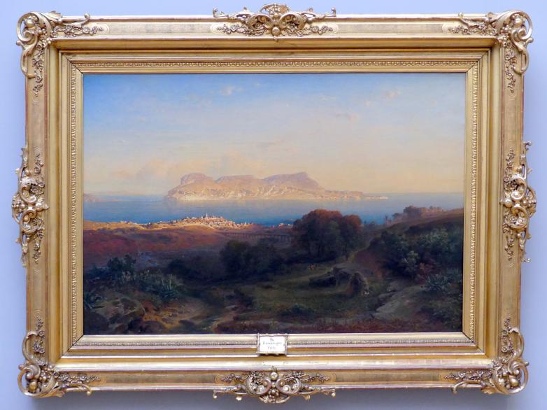 Fritz Bamberger (1862–1868), Ansicht von Gibraltar, München, Neue Pinakothek in der Sammlung Schack, Saal 18, 1863