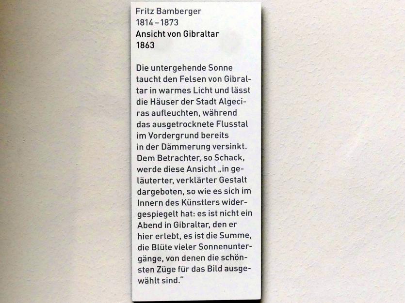 Fritz Bamberger (1862–1868), Ansicht von Gibraltar, München, Neue Pinakothek in der Sammlung Schack, Saal 18, 1863, Bild 2/2